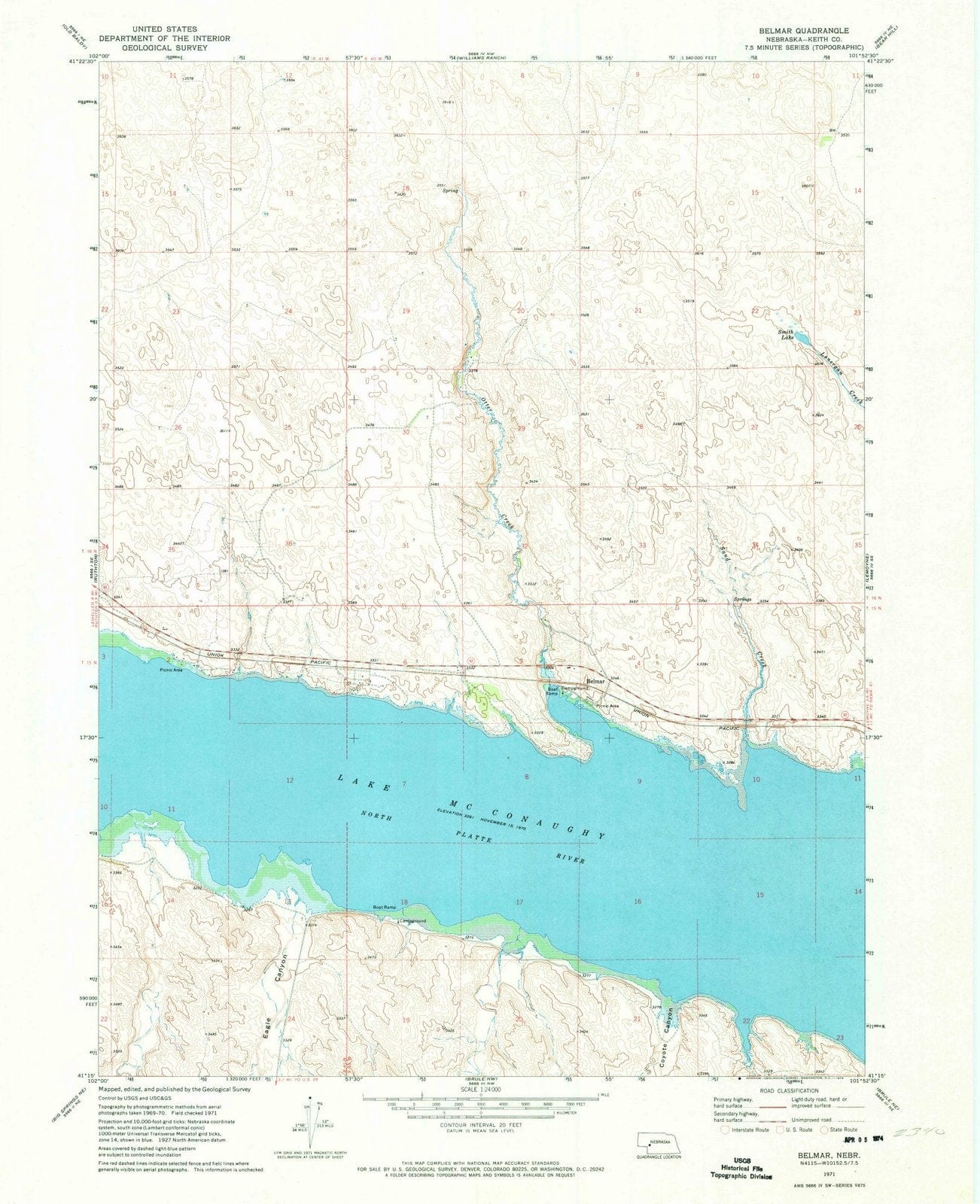 1971 Belmar, NE - Nebraska - USGS Topographic Map