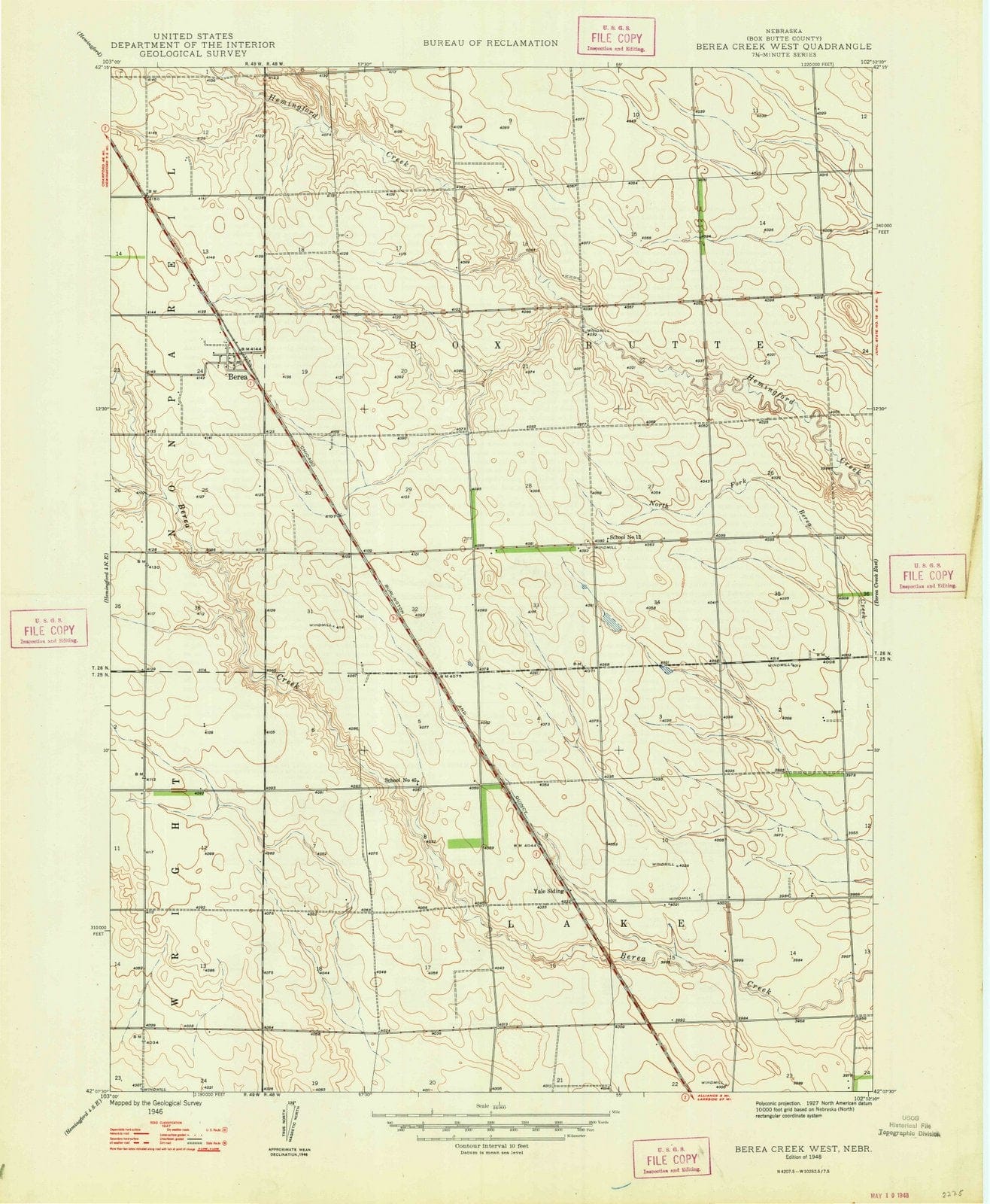 1948 Berea Creek West, NE - Nebraska - USGS Topographic Map