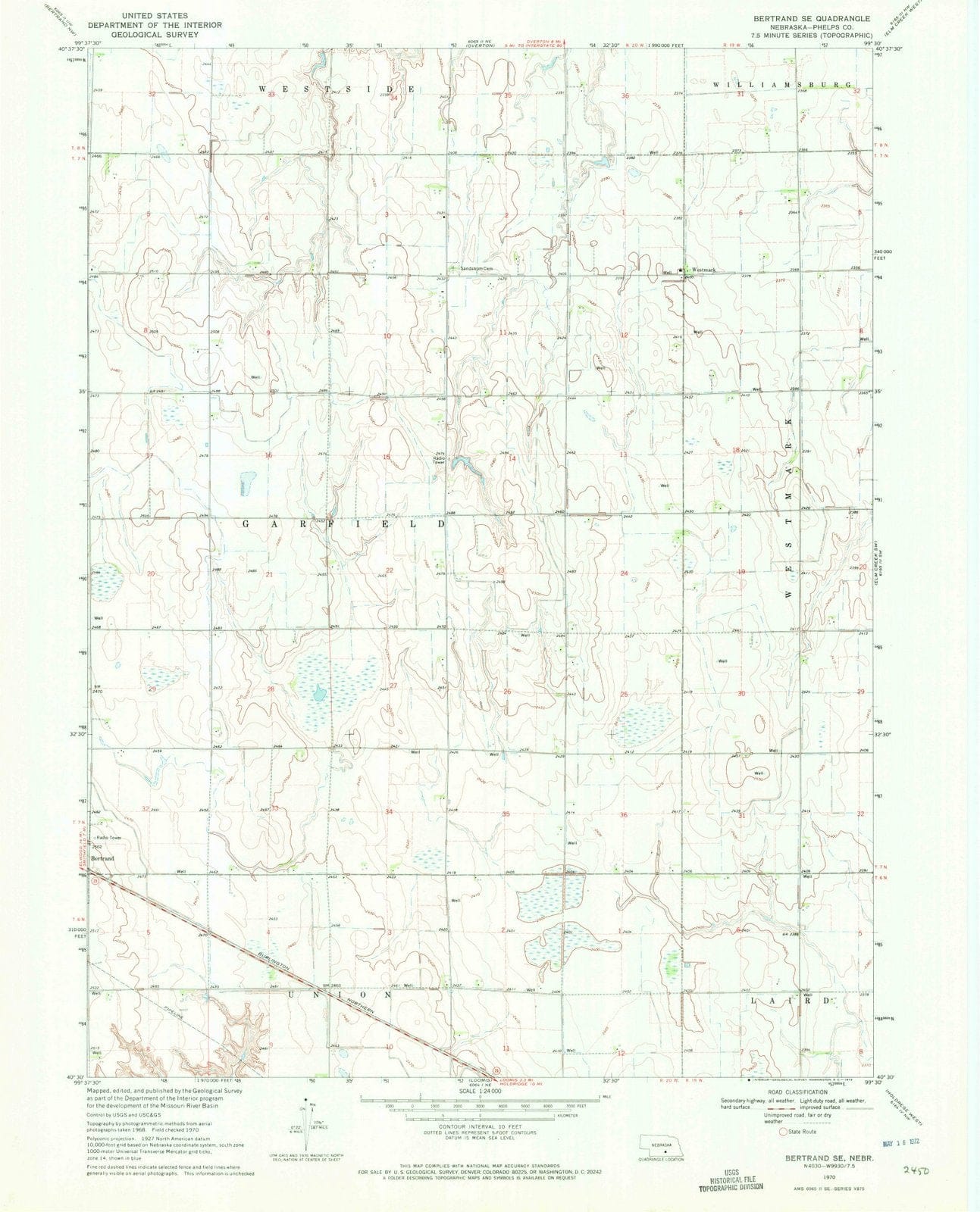 1970 Bertrand, NE - Nebraska - USGS Topographic Map
