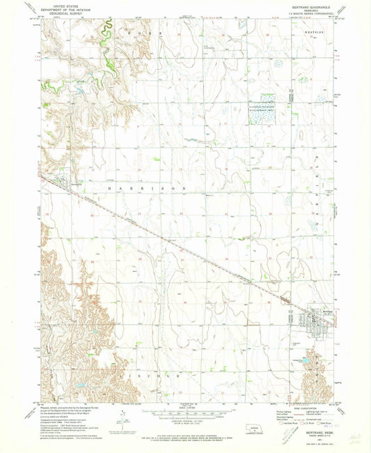 1971 Bertrand, NE - Nebraska - USGS Topographic Map