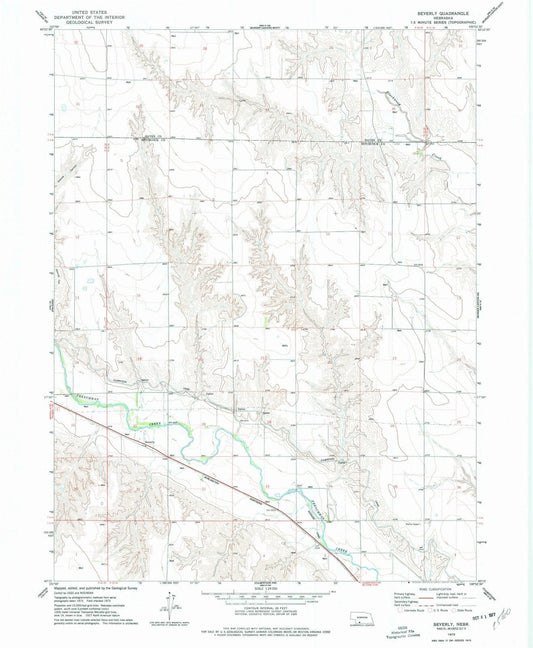 1973 Beverly, NE - Nebraska - USGS Topographic Map