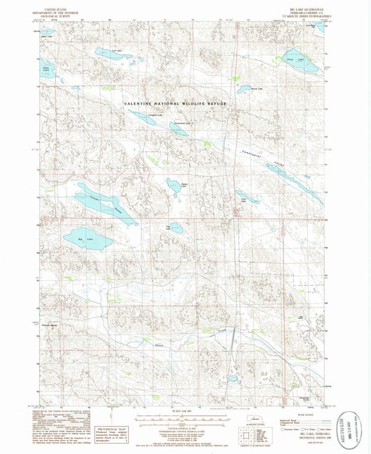 1985 Big Lake, NE - Nebraska - USGS Topographic Map