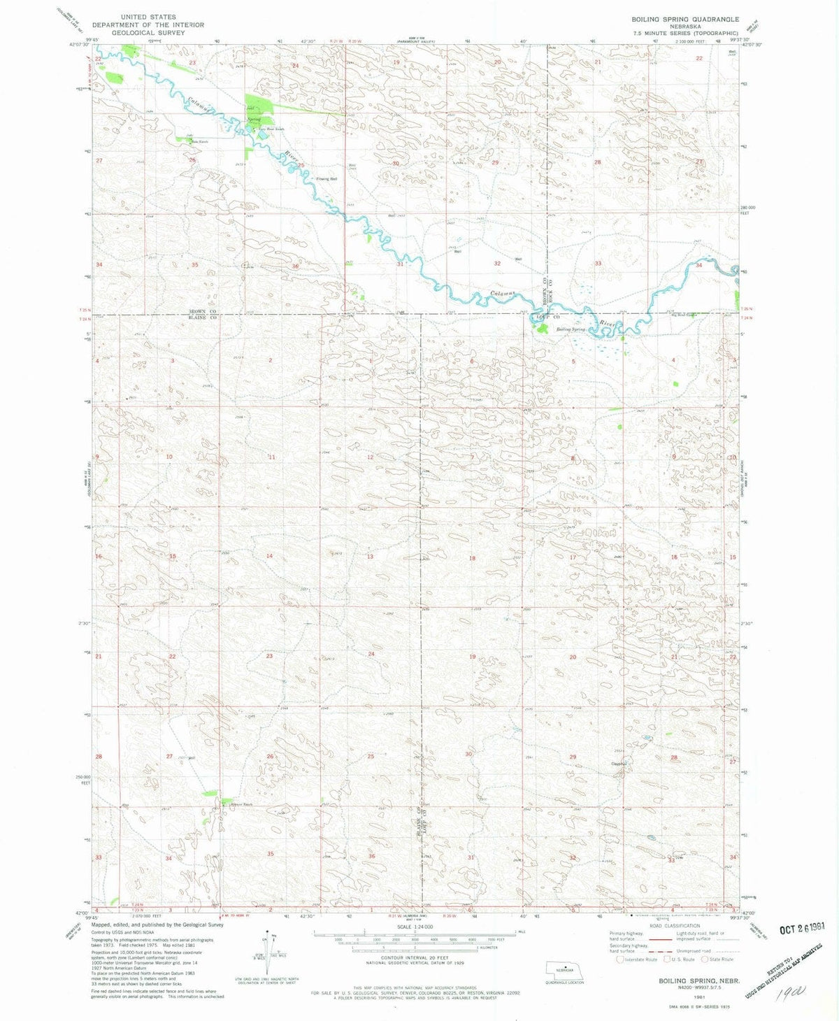 1981 Boiling Spring, NE - Nebraska - USGS Topographic Map