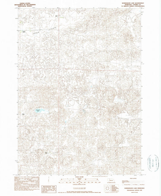 1990 Bornemann Lake, NE - Nebraska - USGS Topographic Map