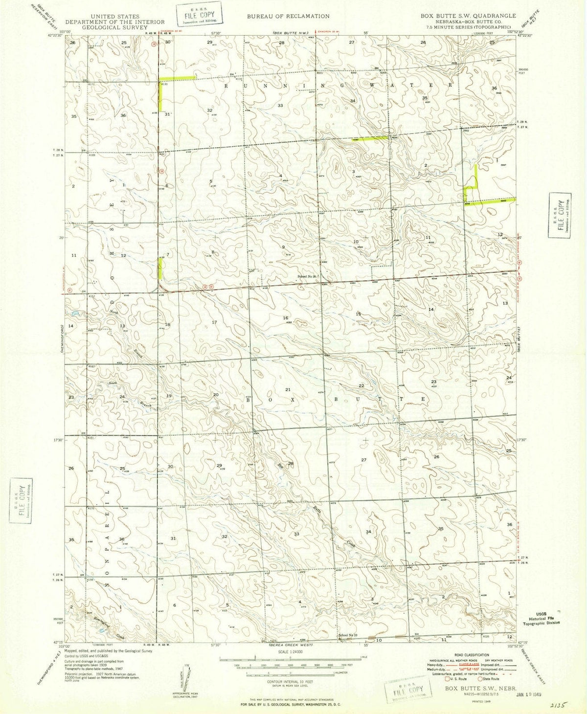 1949 Box Butte, NE - Nebraska - USGS Topographic Map