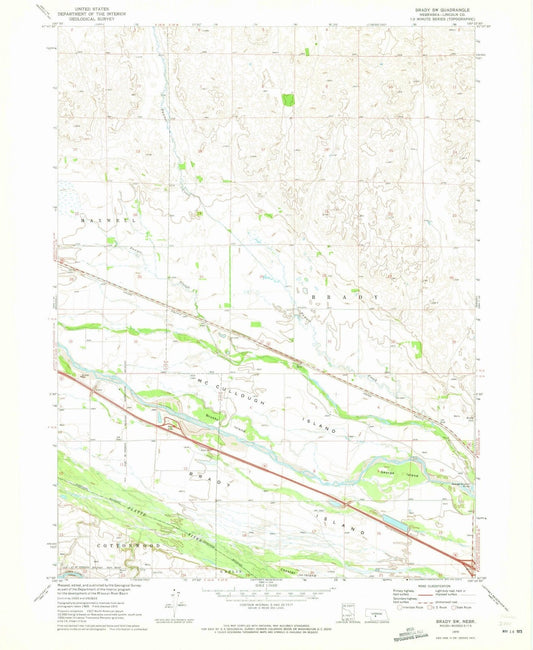 1970 Brady, NE - Nebraska - USGS Topographic Map
