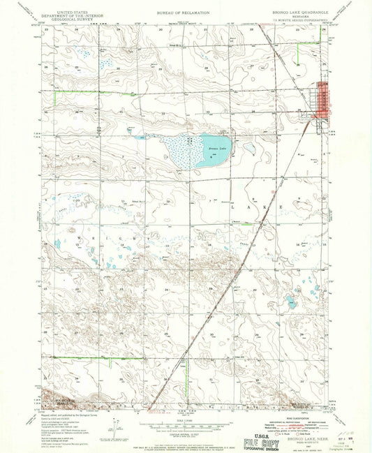 1947 Bronco Lake, NE - Nebraska - USGS Topographic Map