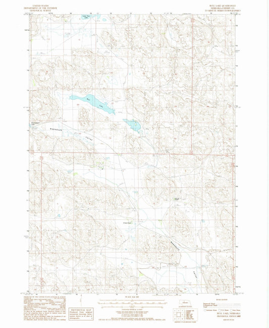 1987 Bull Lake, NE - Nebraska - USGS Topographic Map