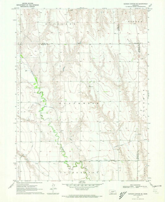 1970 Burger Canyon, NE - Nebraska - USGS Topographic Map