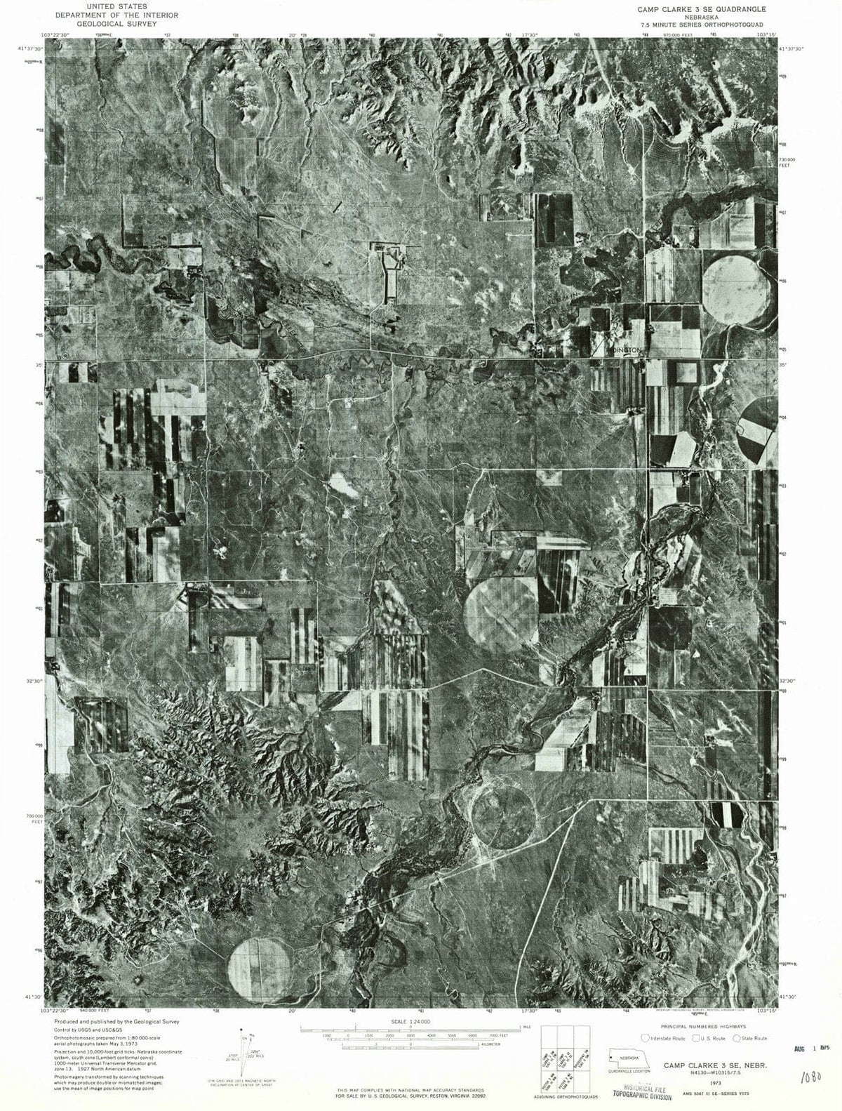 1973 Camp Clarke 3, NE - Nebraska - USGS Topographic Map