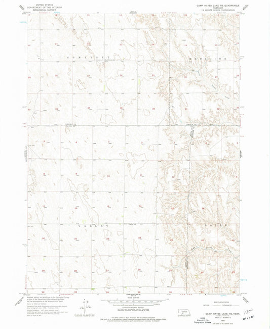 1956 Camp Hayes Lake, NE - Nebraska - USGS Topographic Map