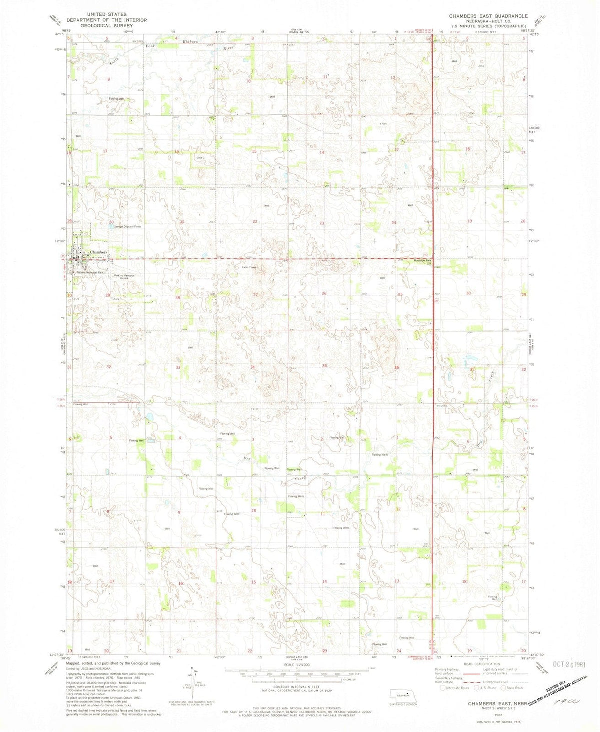 1981 Chambers East, NE - Nebraska - USGS Topographic Map