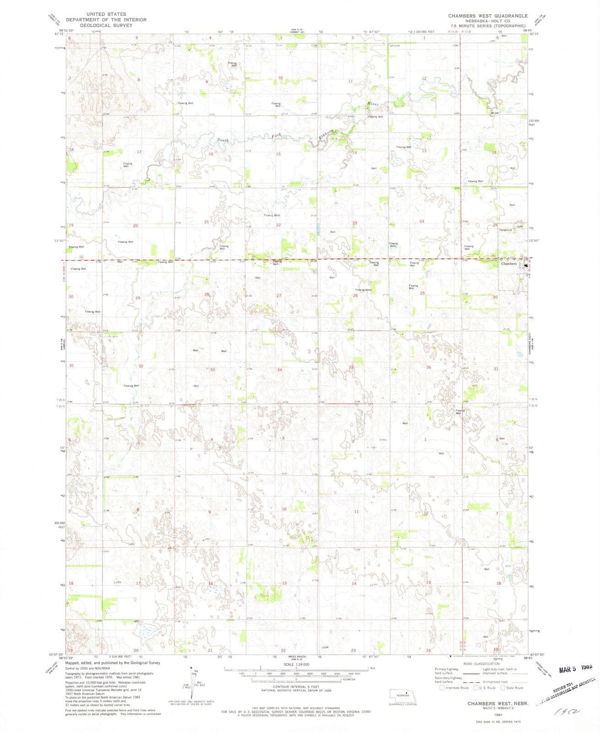 1981 Chambers West, NE - Nebraska - USGS Topographic Map