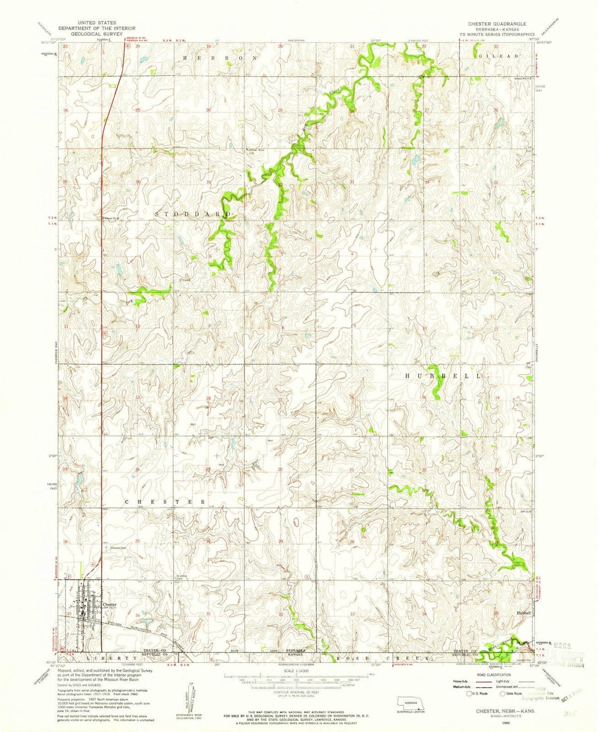 1960 Chester, NE - Nebraska - USGS Topographic Map