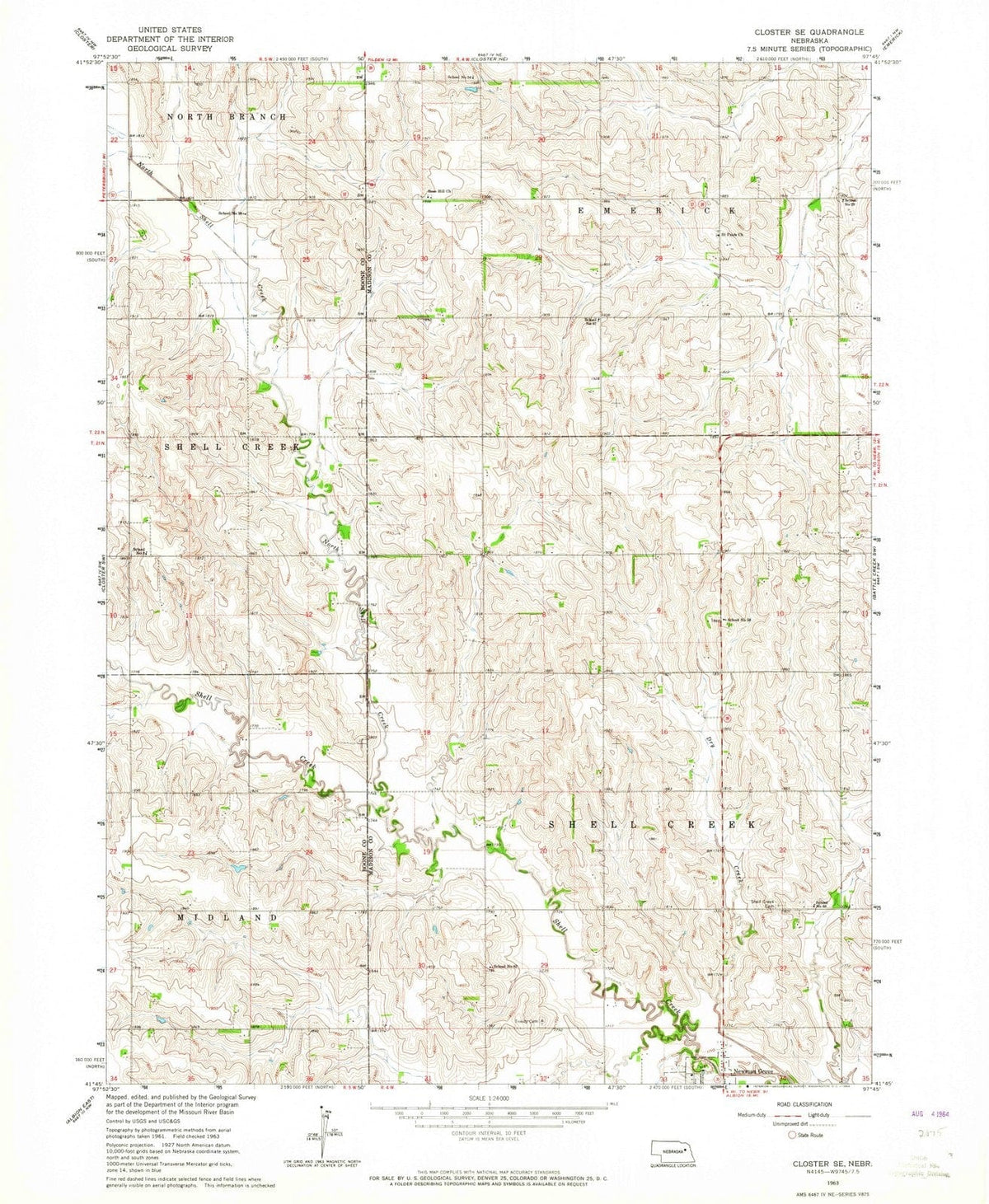 1963 Closter, NE - Nebraska - USGS Topographic Map v2