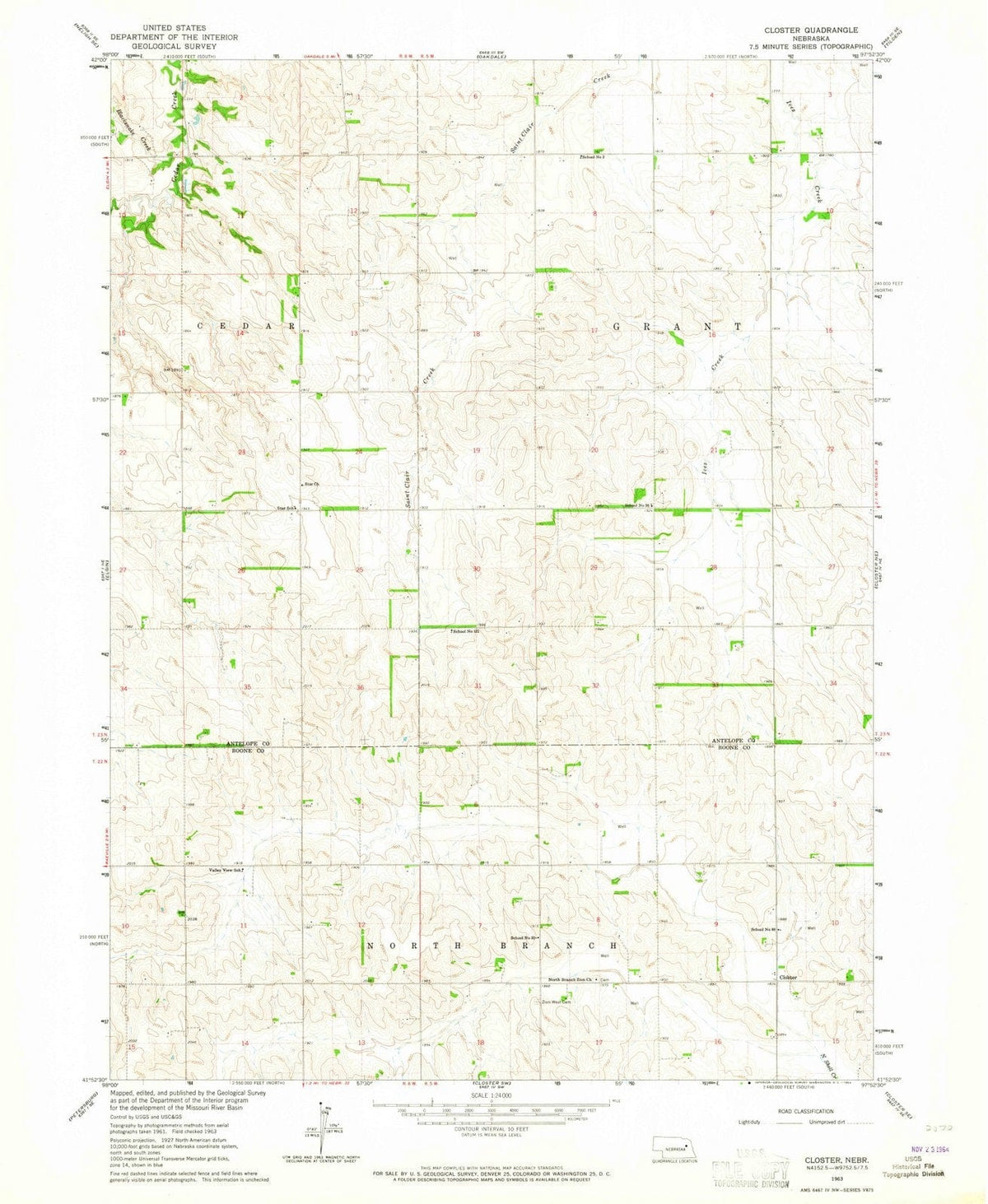 1963 Closter, NE - Nebraska - USGS Topographic Map v4