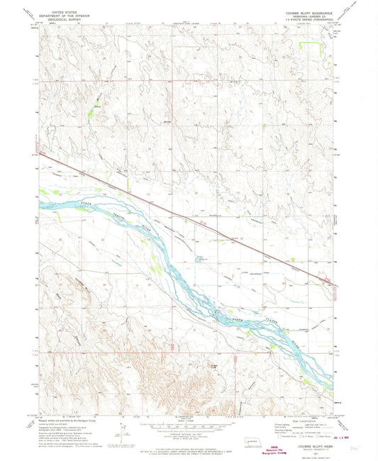1971 Coumbe Bluff, NE - Nebraska - USGS Topographic Map