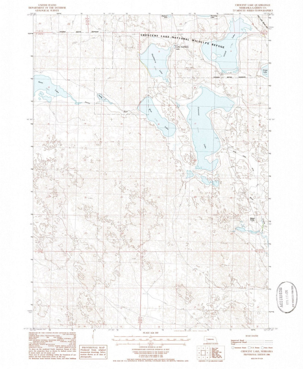1986 Crescent Lake, NE - Nebraska - USGS Topographic Map v2