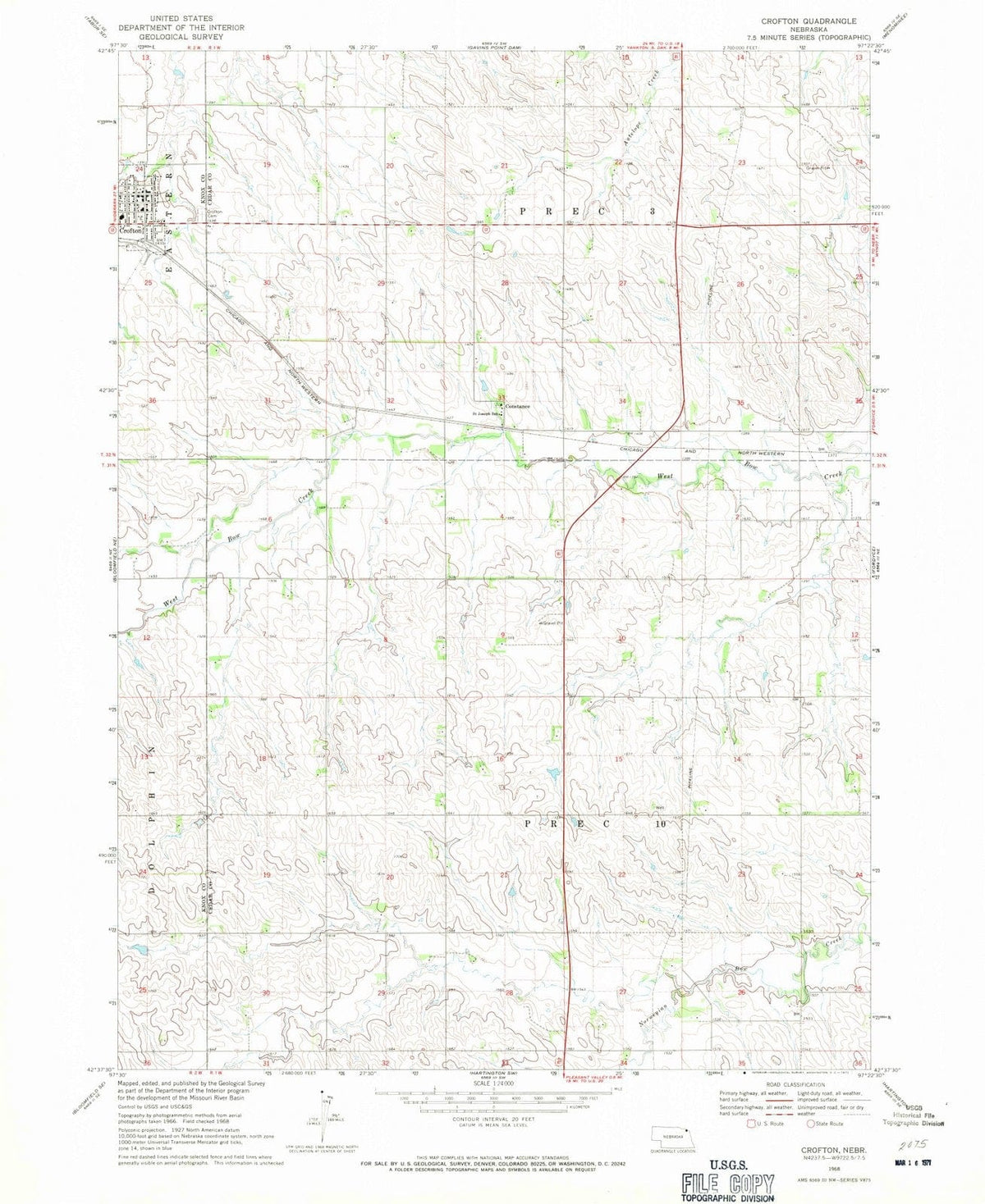 1968 Crofton, NE - Nebraska - USGS Topographic Map