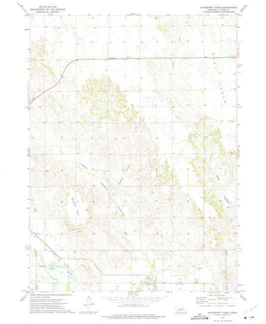 1972 Davenport Table, NE - Nebraska - USGS Topographic Map