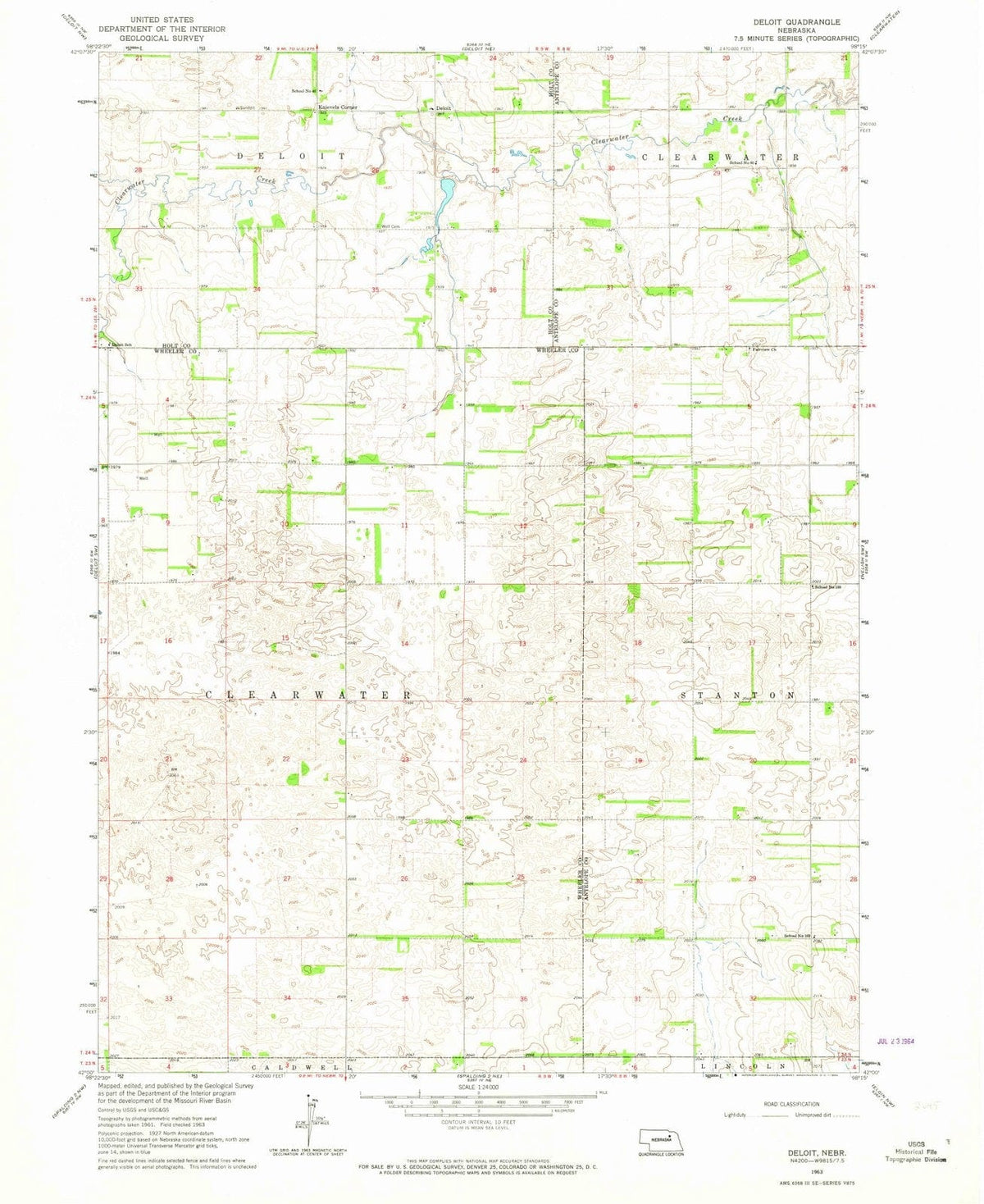 1963 Deloit, NE - Nebraska - USGS Topographic Map v4