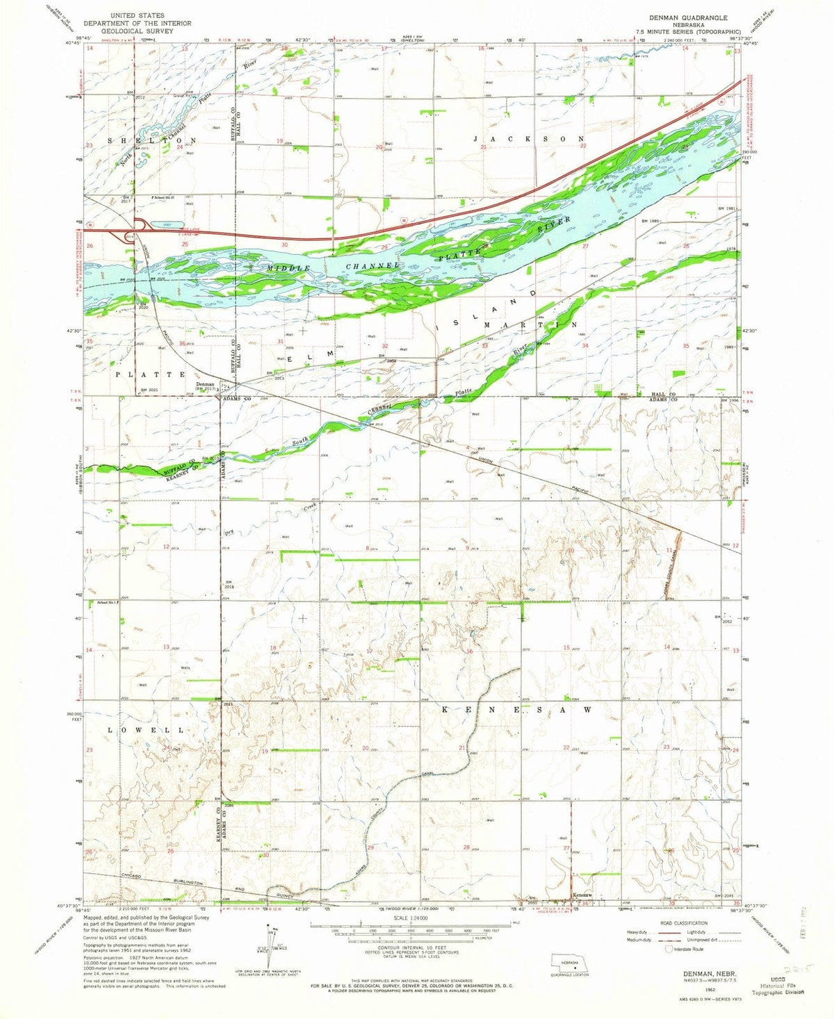 1962 Denman, NE - Nebraska - USGS Topographic Map