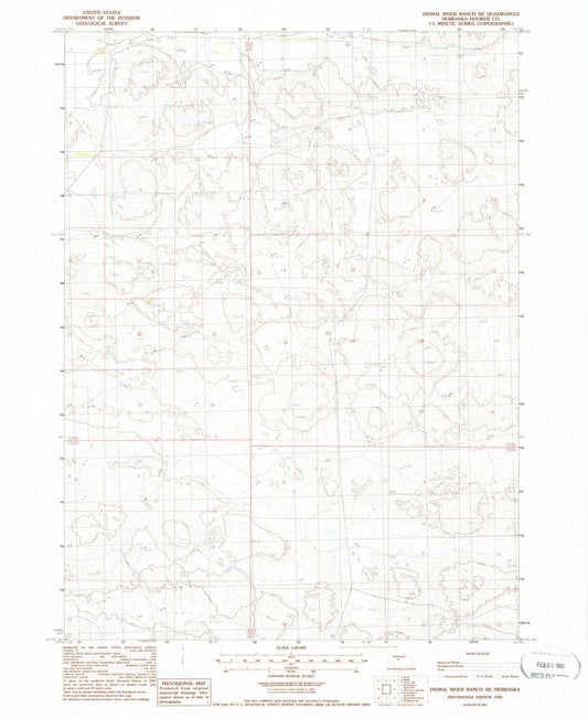 1985 Dismal River Ranch, NE - Nebraska - USGS Topographic Map
