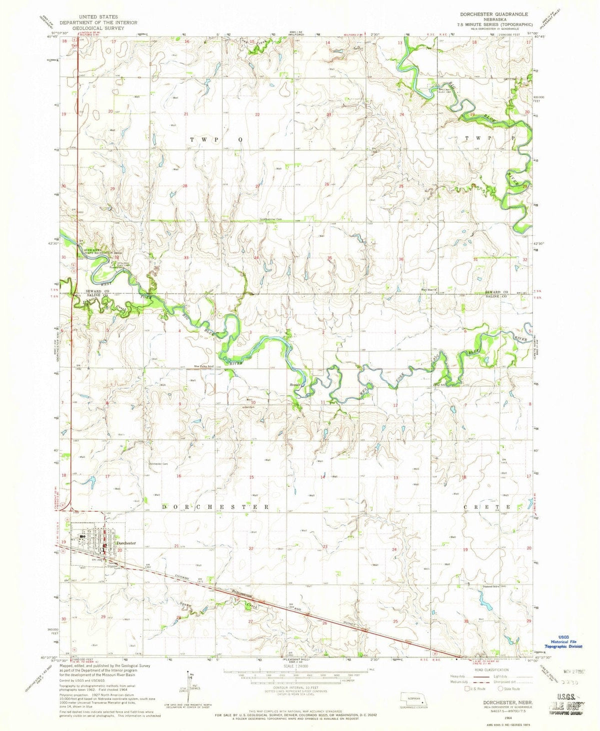1964 Dorchester, NE - Nebraska - USGS Topographic Map