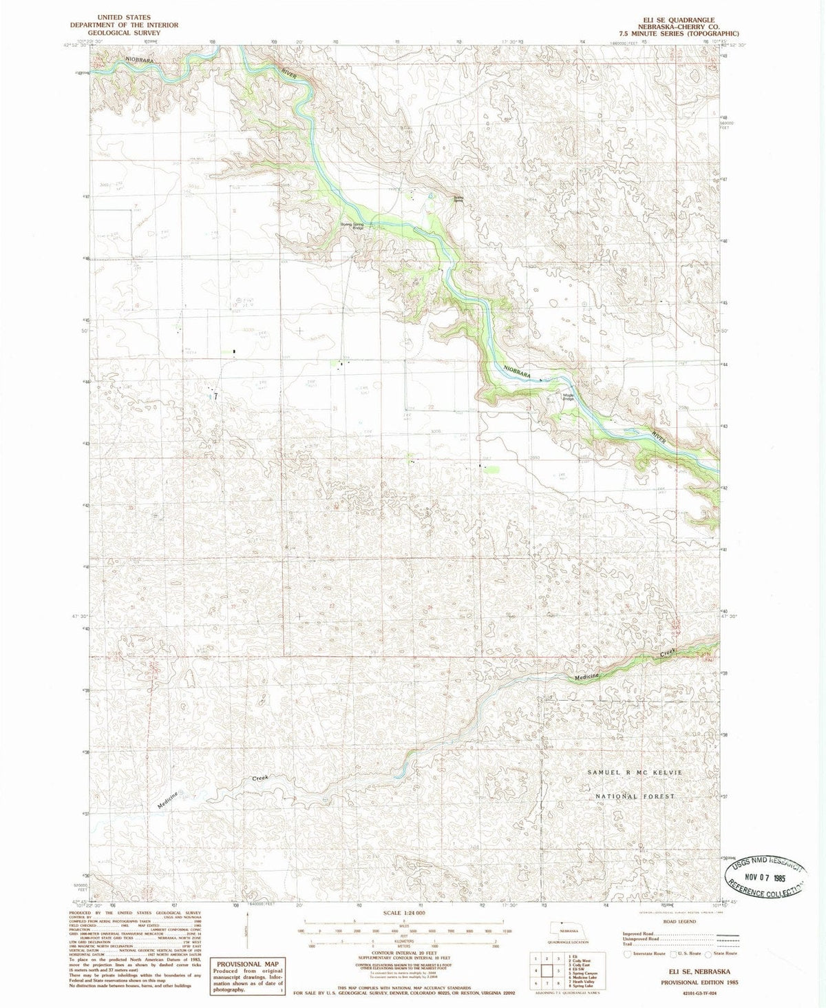 1985 Eli, NE - Nebraska - USGS Topographic Map