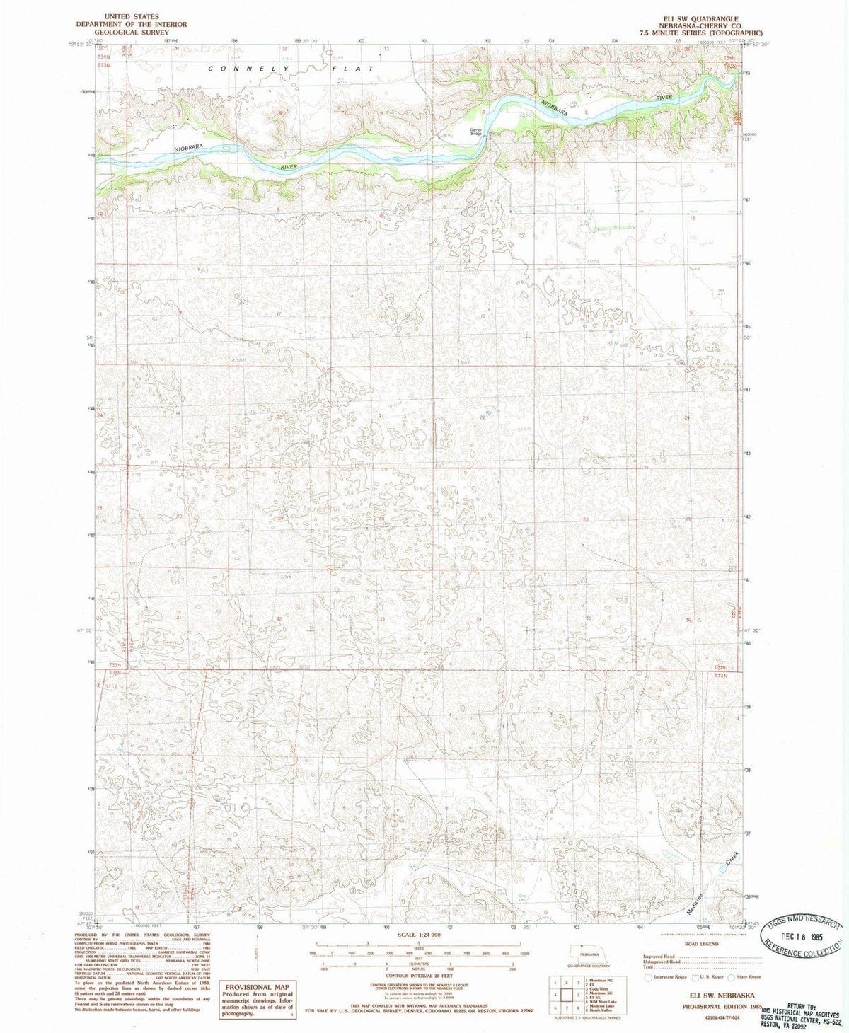 1985 Eli, NE - Nebraska - USGS Topographic Map v2