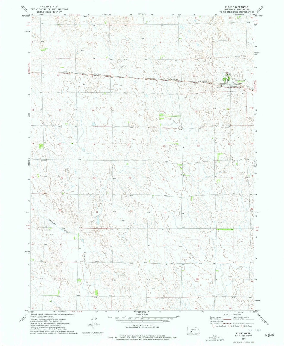 1973 Elsie, NE - Nebraska - USGS Topographic Map