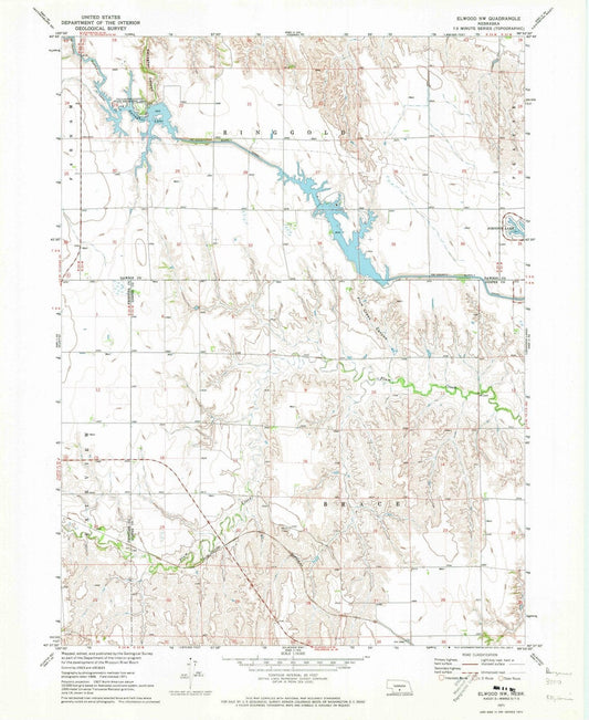1971 Elwood, NE - Nebraska - USGS Topographic Map