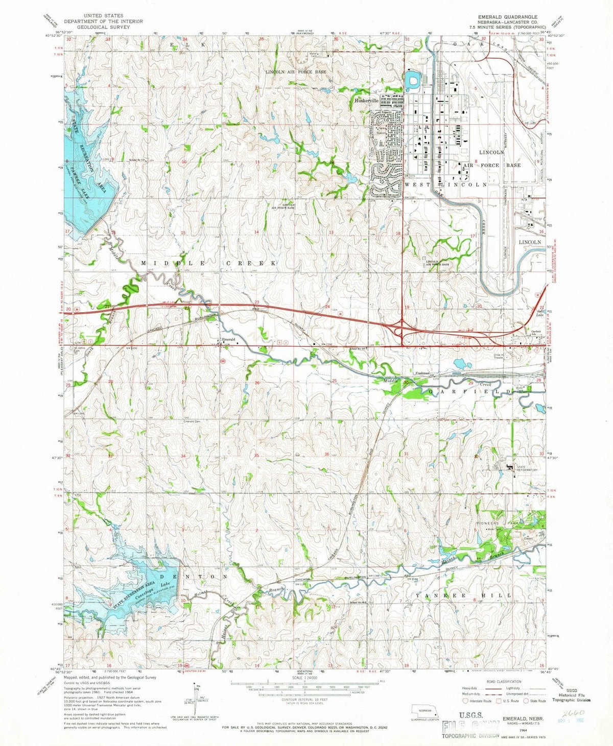 1964 Emerald, NE - Nebraska - USGS Topographic Map