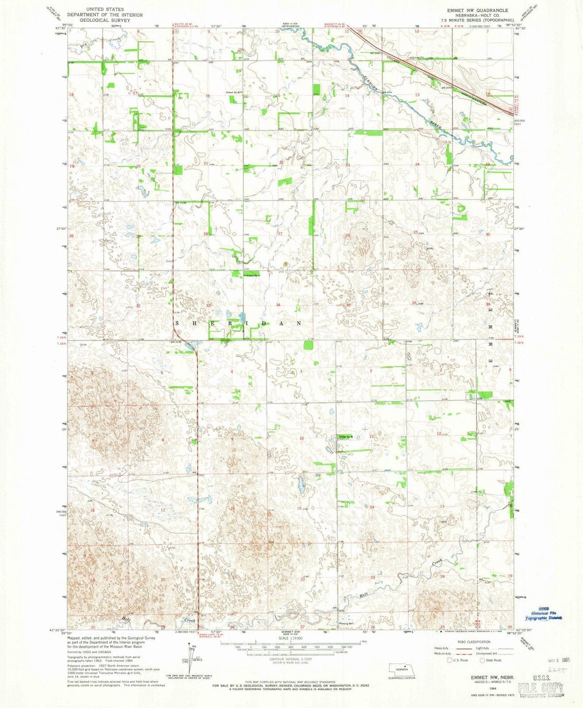 1964 Emmet, NE - Nebraska - USGS Topographic Map