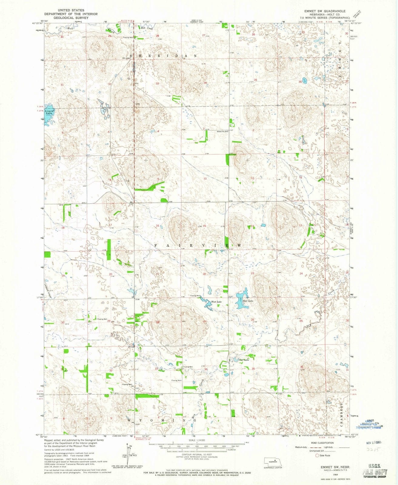 1964 Emmet, NE - Nebraska - USGS Topographic Map v3