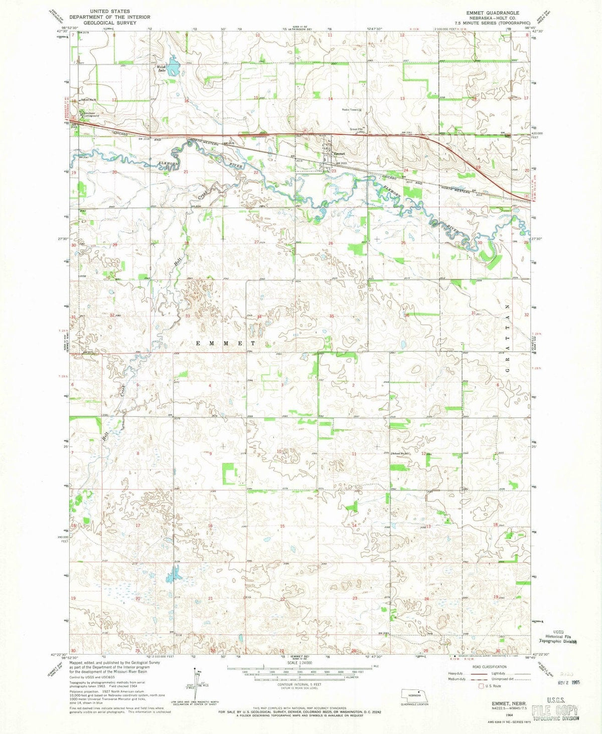 1964 Emmet, NE - Nebraska - USGS Topographic Map v4