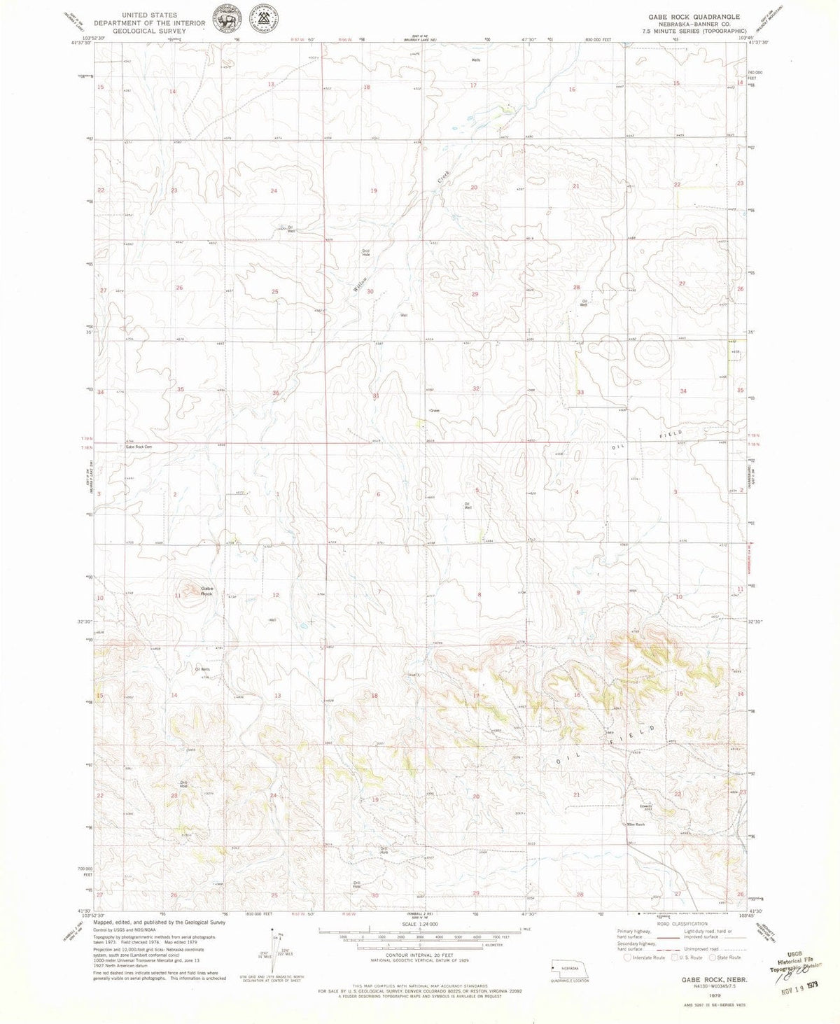 1979 Gabe Rock, NE - Nebraska - USGS Topographic Map
