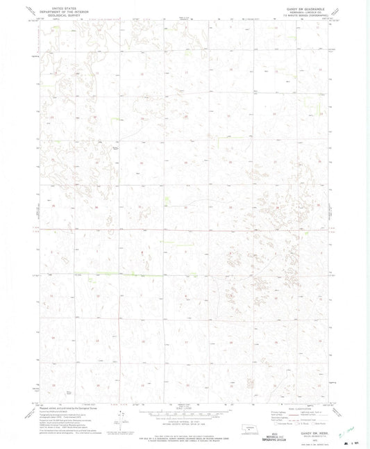 1972 Gandy, NE - Nebraska - USGS Topographic Map