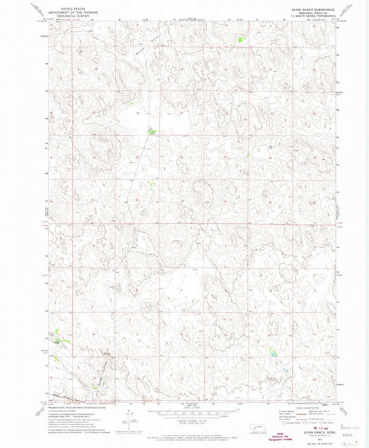 1971 Glinn Ranch, NE - Nebraska - USGS Topographic Map