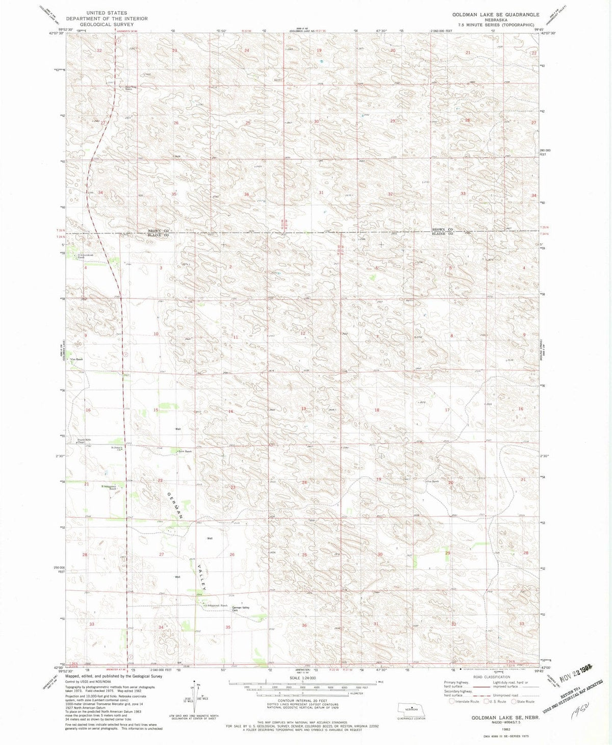 1982 Goldman Lake, NE - Nebraska - USGS Topographic Map v3