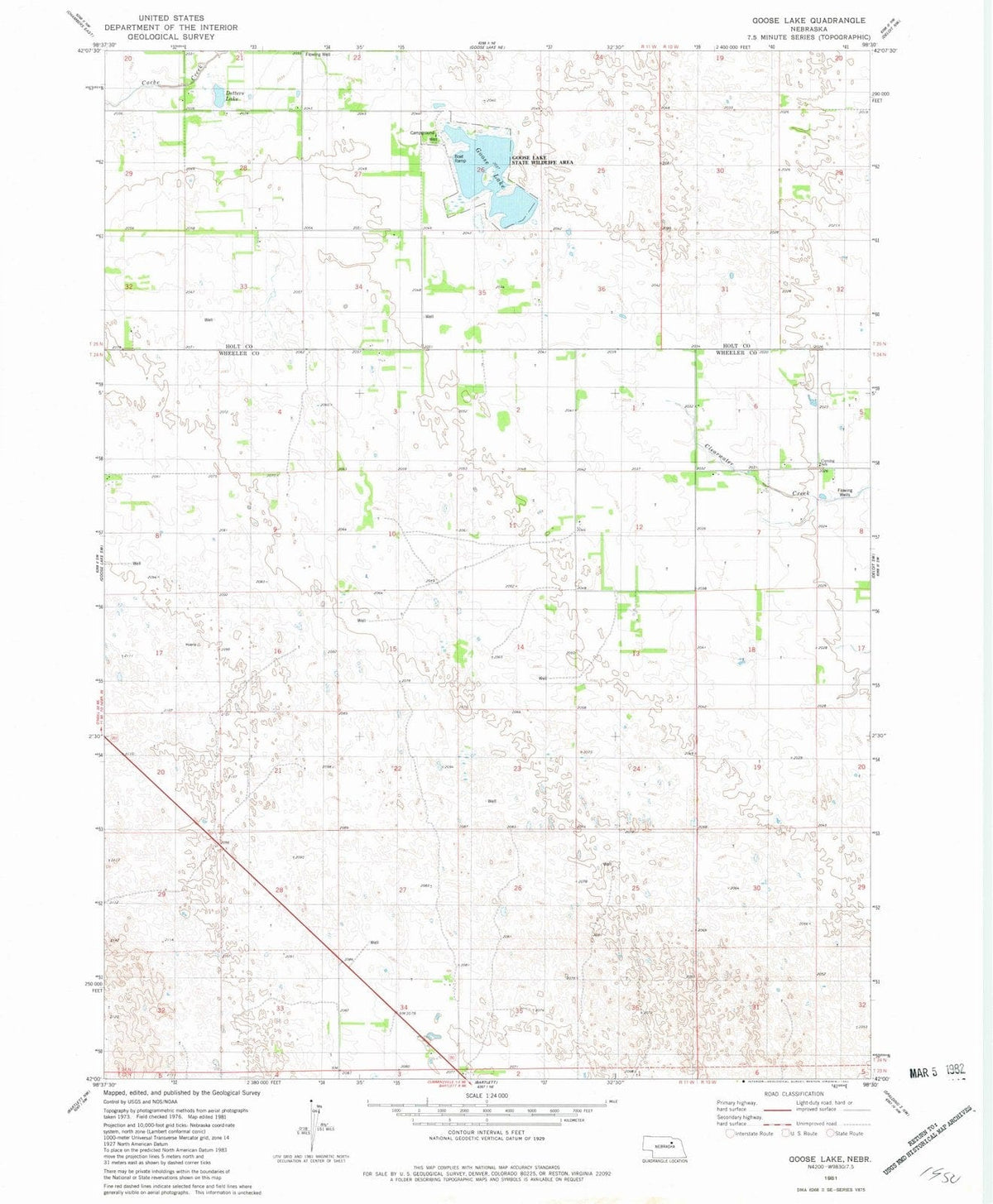 1981 Goose Lake, NE - Nebraska - USGS Topographic Map v3
