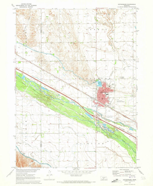 1970 Gothenburg, NE - Nebraska - USGS Topographic Map