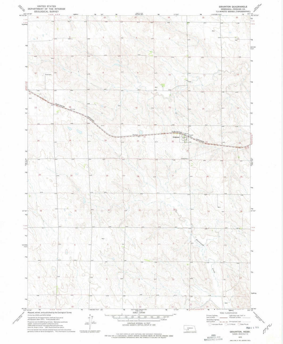 1973 Grainton, NE - Nebraska - USGS Topographic Map