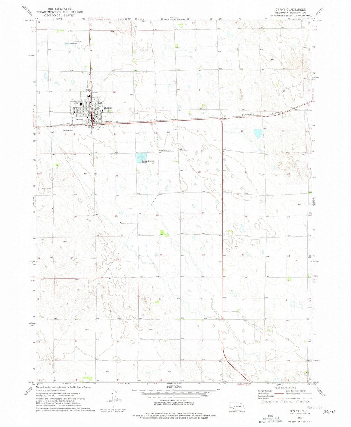 1973 Grant, NE - Nebraska - USGS Topographic Map