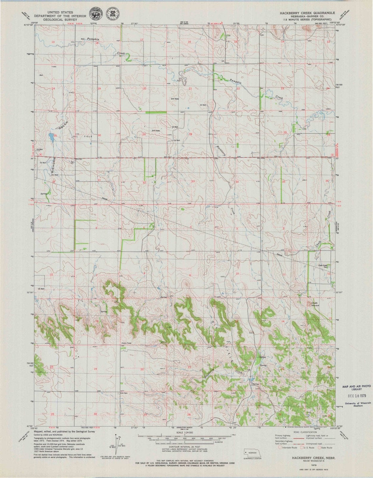 1979 Hackberry Creek, NE - Nebraska - USGS Topographic Map