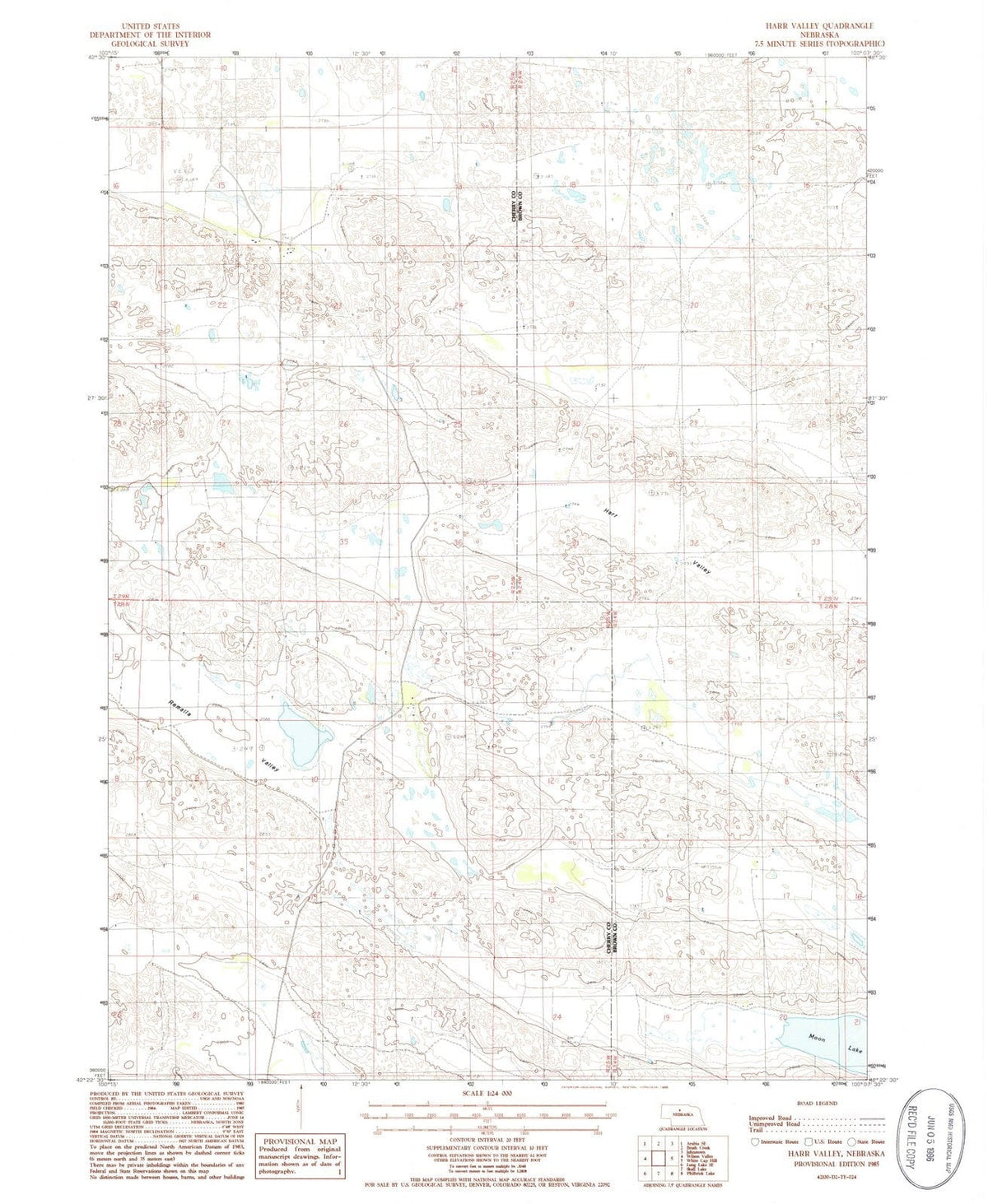 1985 HARR Valley, NE - Nebraska - USGS Topographic Map