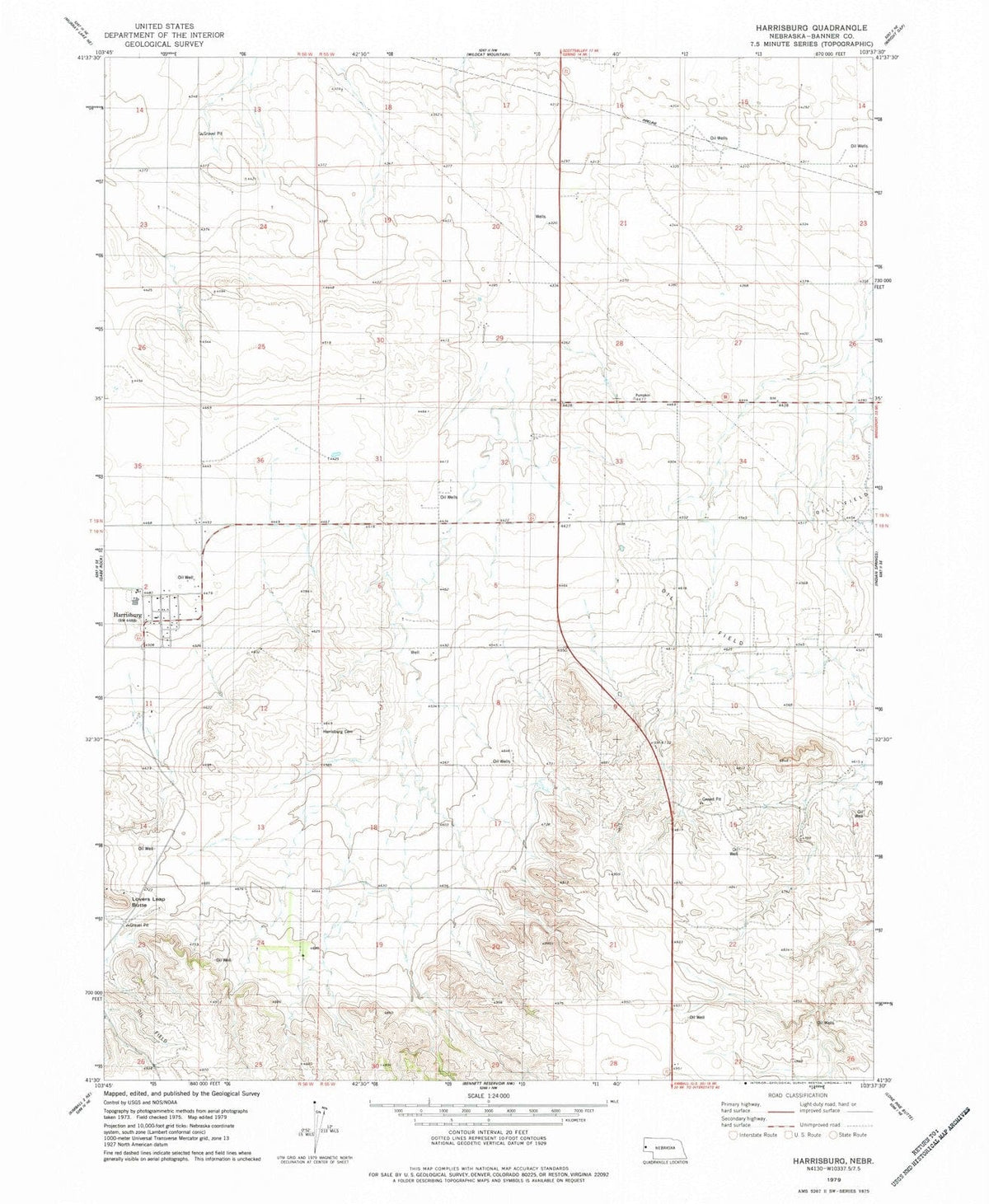 1979 Harrisburg, NE - Nebraska - USGS Topographic Map
