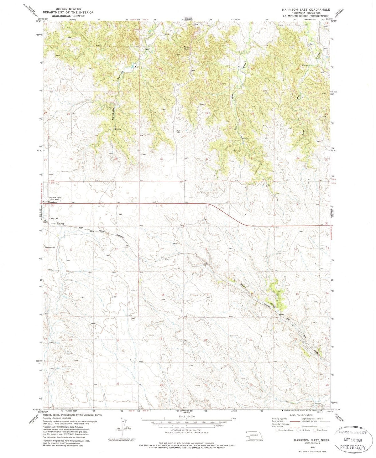 1979 Harrison East, NE - Nebraska - USGS Topographic Map