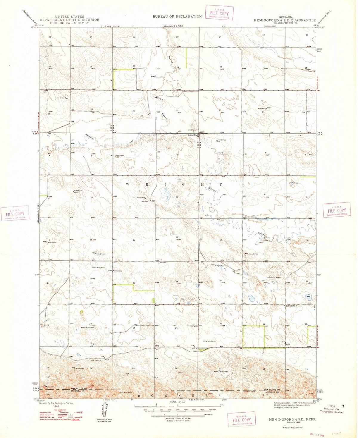 1948 Hemingford 4, NE - Nebraska - USGS Topographic Map v3
