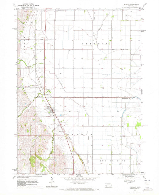 1970 Herman, NE - Nebraska - USGS Topographic Map